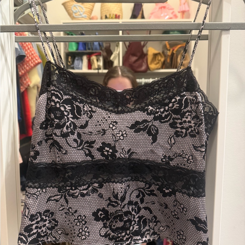 Reformation Black Lace Tank